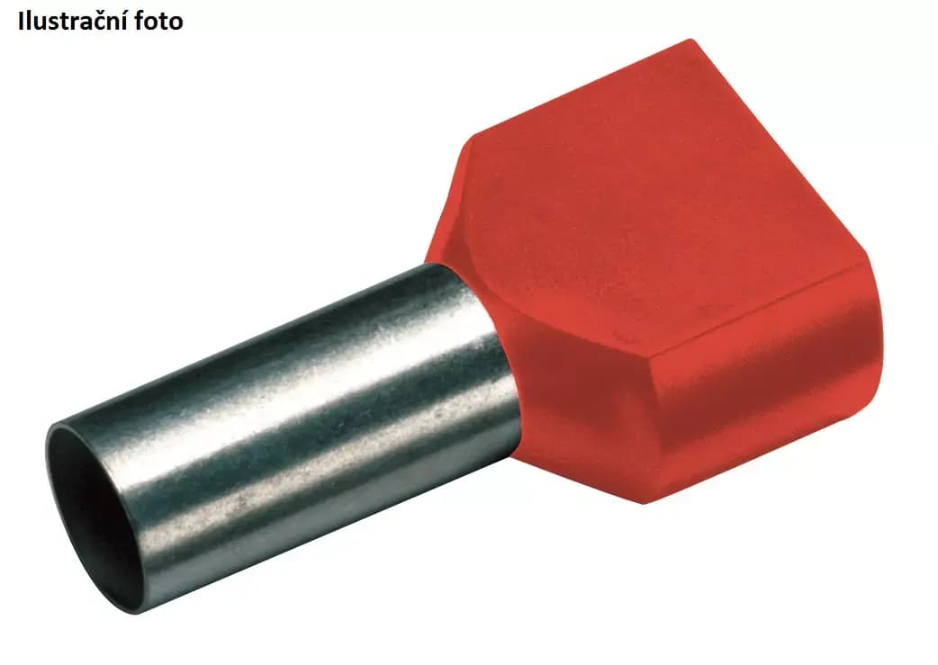 Izolovaná dvojitá dutinka Cu 2 x 1,5/8 mm, červená (100 ks) (Cimco) 1