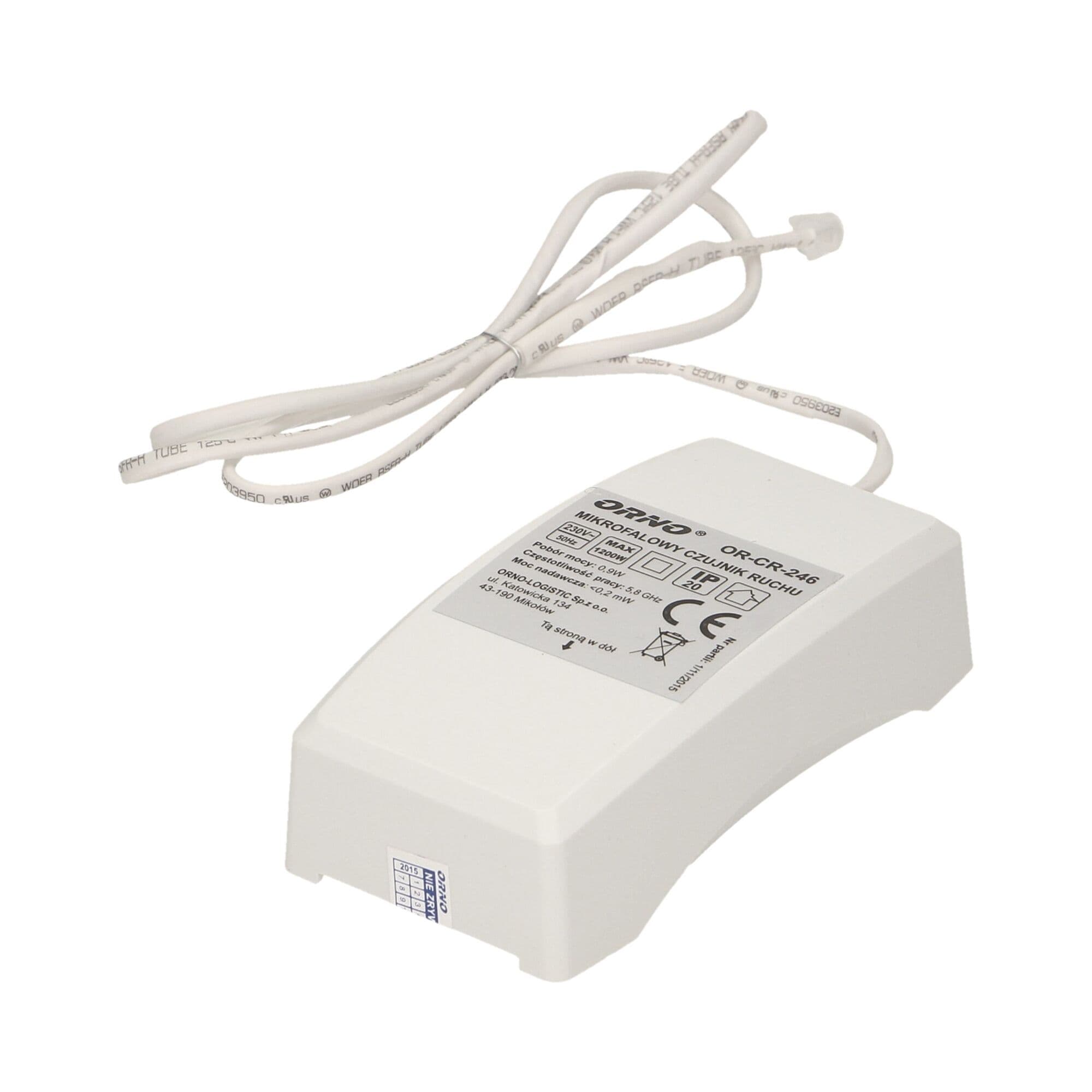 Mikrovlnný senzor 360° s externou sondou IP20, 1200W, biely 1