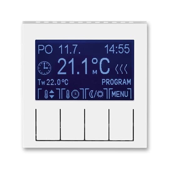 Termostat duálny progr. - jednotka ovl. biela/biela Levit (ABB) 1