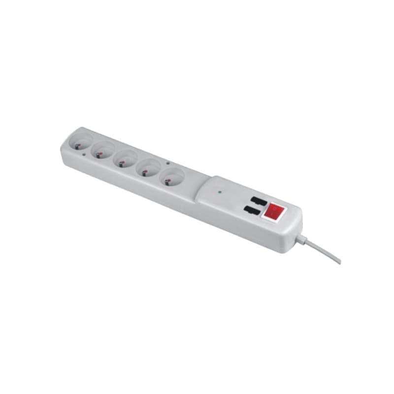 Extension cord with surge protection and switch, 1.5m 1