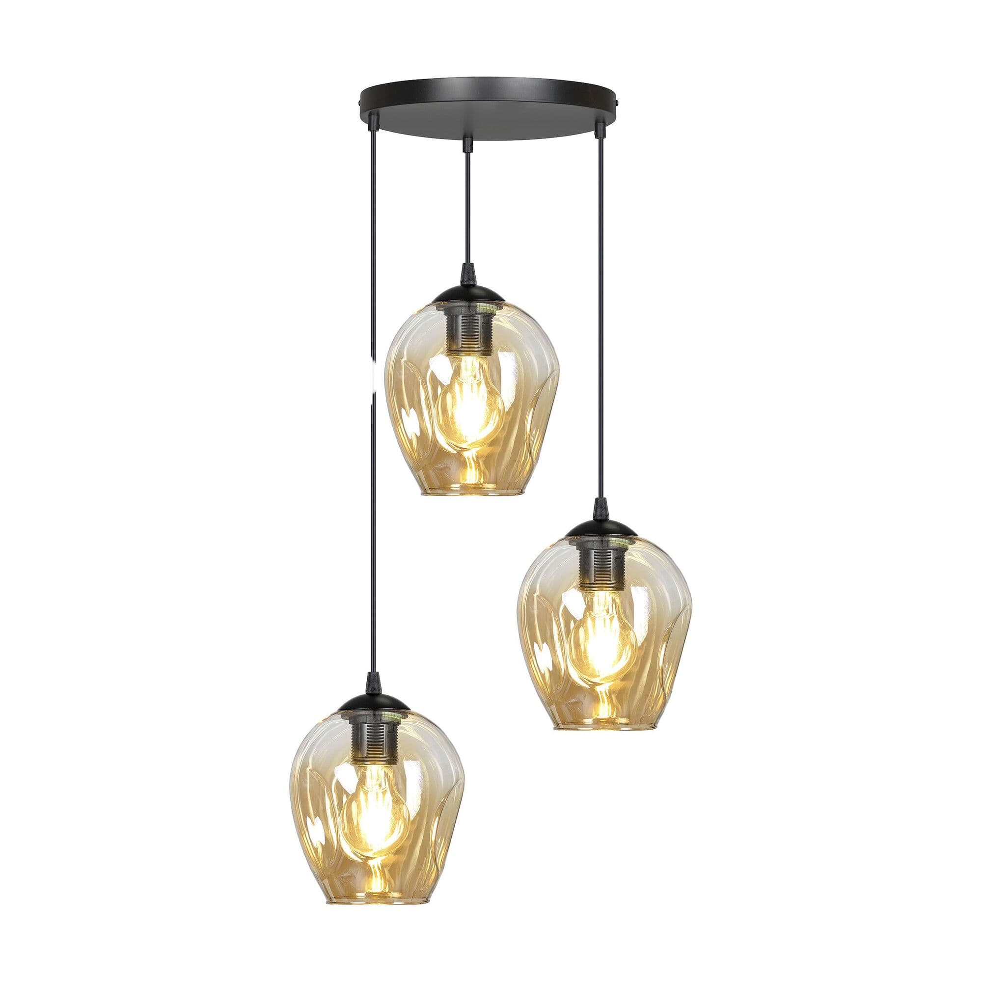 Závesné svietidlo IRIS, AD-LD-6327B-CE27SP, 3x60W, E27, Čierna-zlatá (ORNO) 1