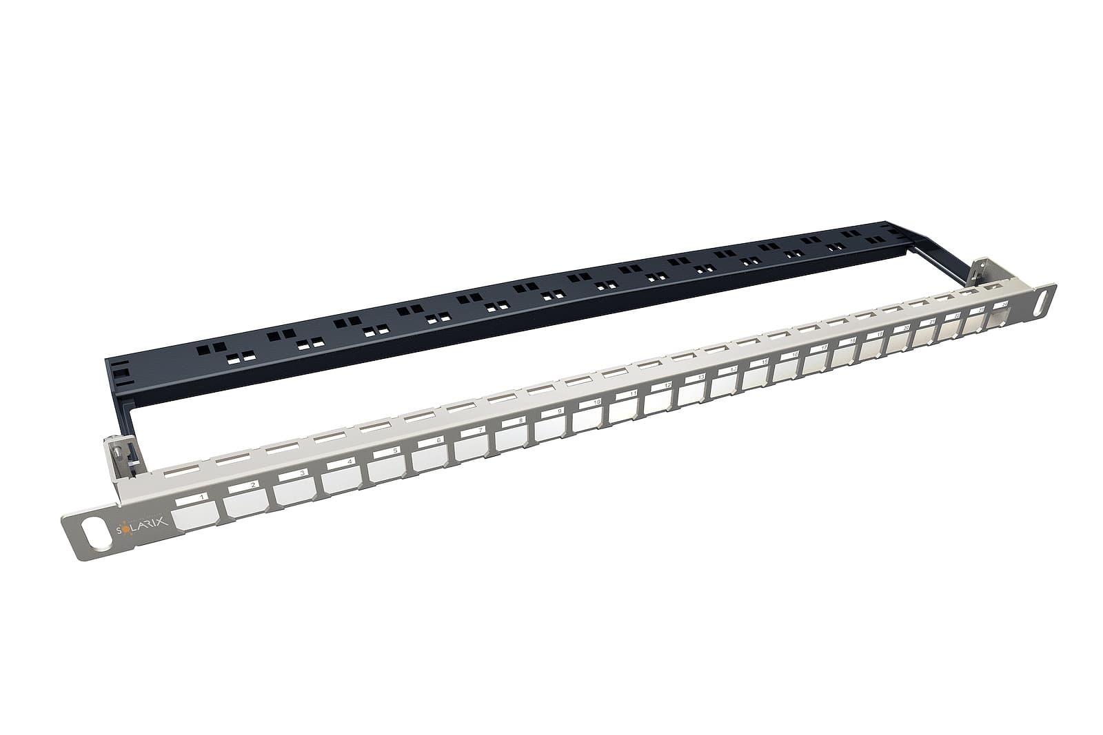 Univerzálny modulárny neosadený patch panel 24 0,5U SX24HDM-0-STP-SL-UNI (SOLARIX) 1