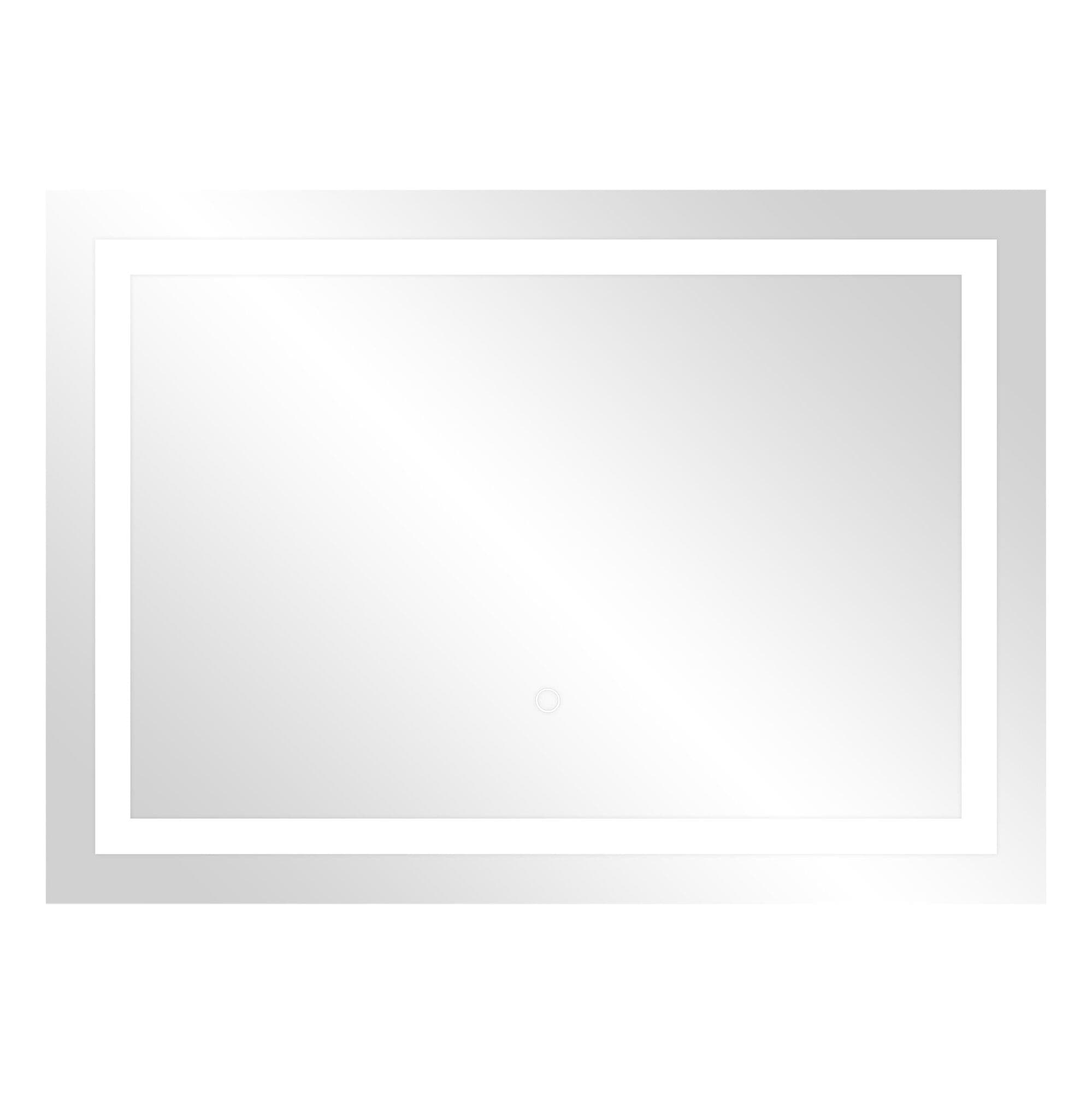 LED zrkadlo obdĺžnikové 70x50 cm, horizontálne, vstavaný vypínač, s okrajom, 4000K 1