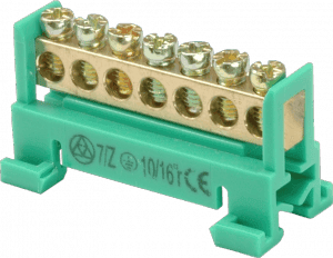Mostík prepojovací 16mm2, 7-pól. DIN7 (63A/660V) zelená - 7/Z (SEZ DK) 1