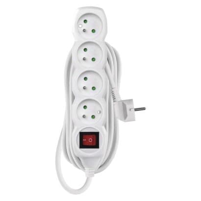 Predlžovací kábel 7 m / 4 zásuvky / s vypínačom / biely / PVC / 1,5 mm2 1
