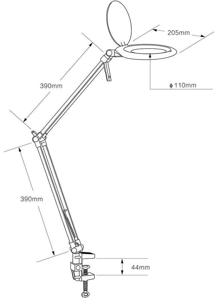 Lupa stolová 9711, čočka 110mm, 5dioptrií, 72xLED SMD (HDX) 1