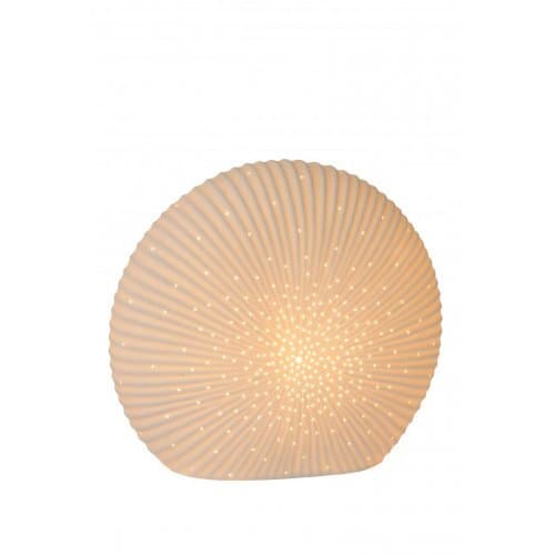 LUCIDE SHELLY Table lamp E14/25W H26.5cm Porcelain White stolní lampa (Fulgur) 1