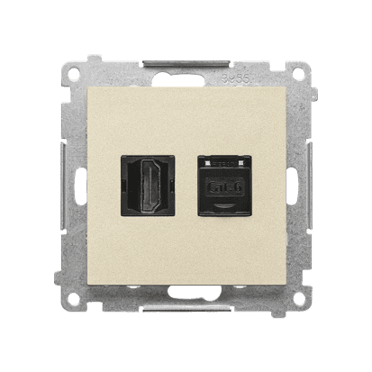Zásuvka dátová 1xHDMI+1xRJ45 Cat.6 šampanská matná SIMON55 (Simon) 1