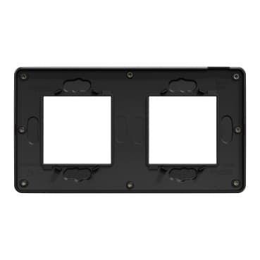 Unica Studio Metal - Krycí rámček dvojnásobný, Dark Aluminium/Čierny 1