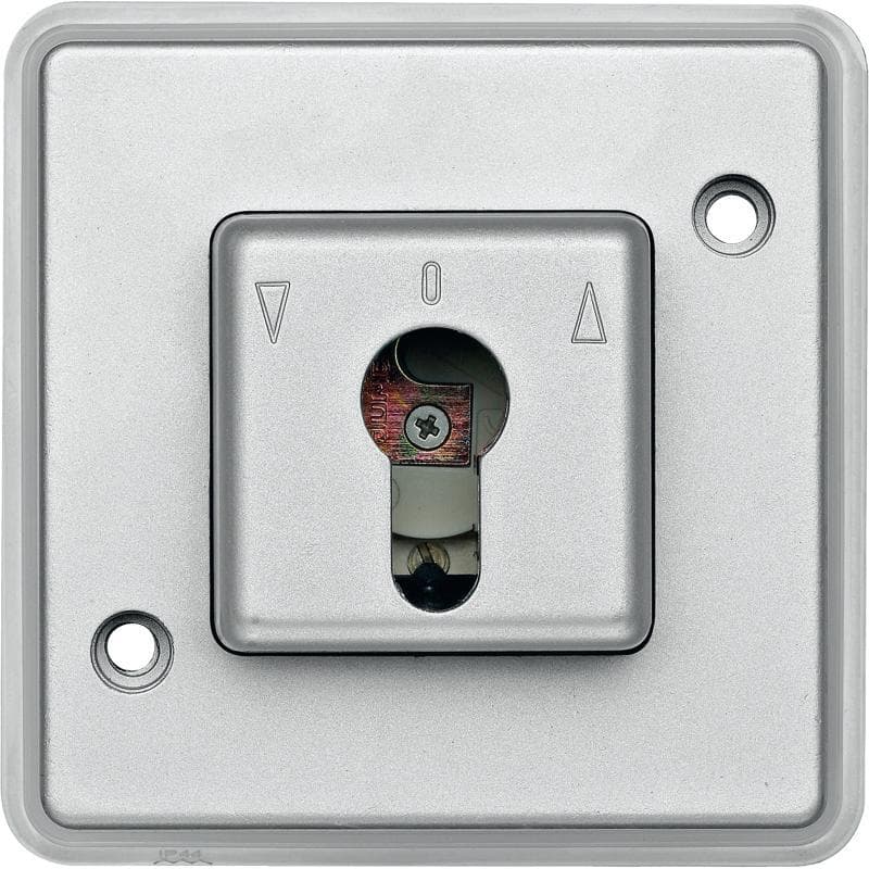 Ovládac žalúzií tlacidlový 10A/250V na klúc (SS) IP44 hliník Merten AntiVandal (Schneider) 1