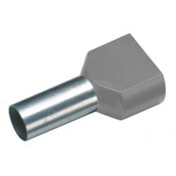 Izolovaná dvojitá dutinka Cu 2 x 2,5/13 mm, šedá (100 ks) 1