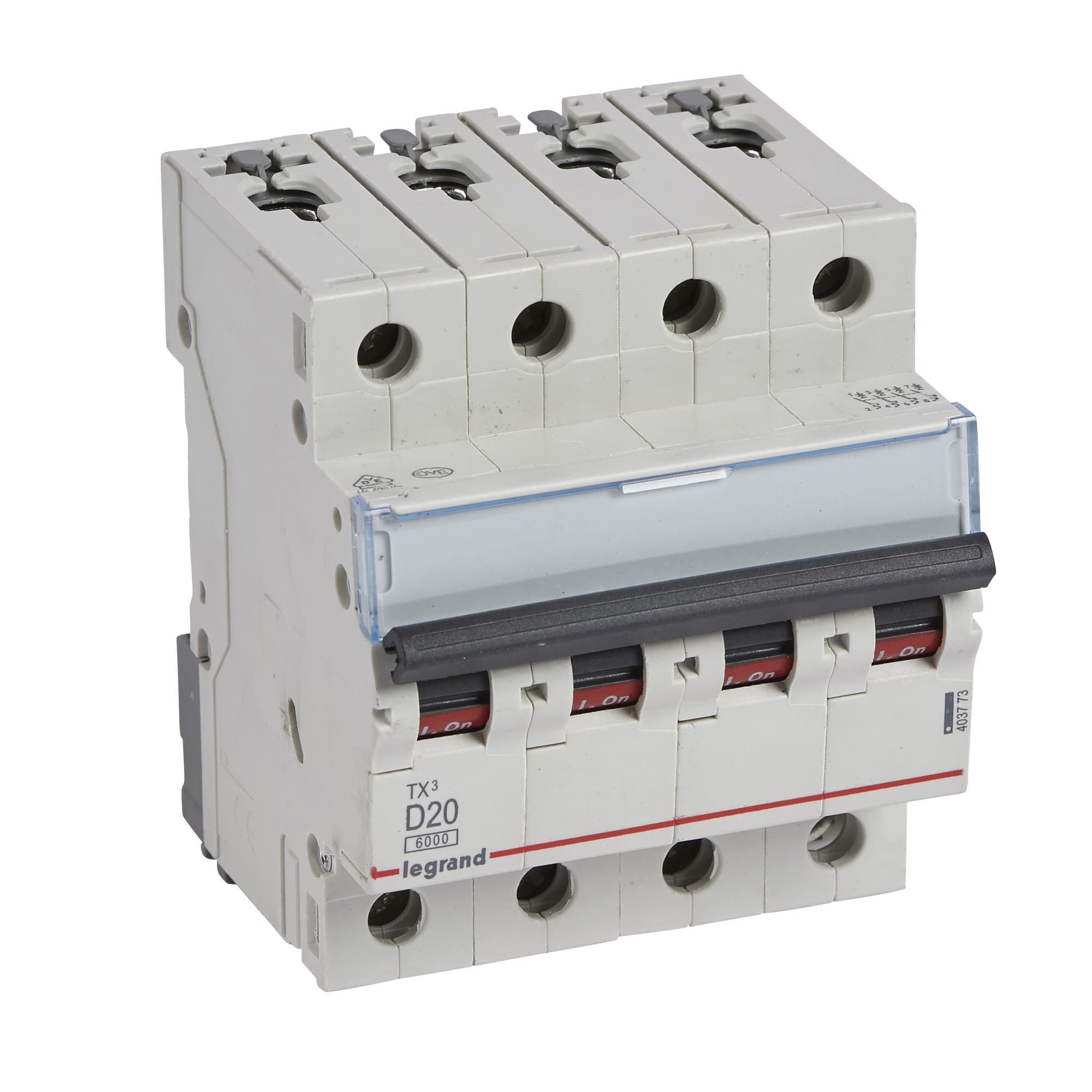Istič 4-pólový D/20A 6kA Rada:TX3 (Legrand) 1