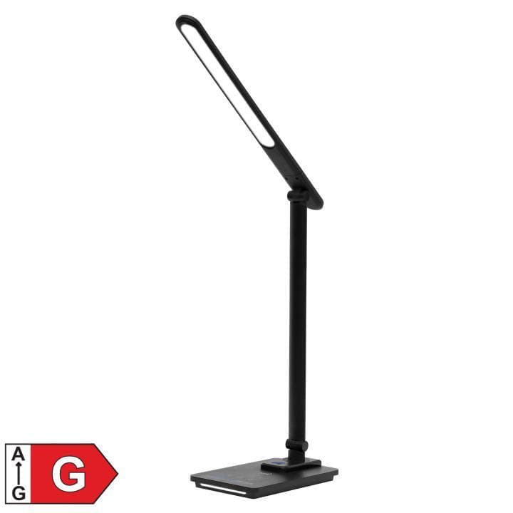 LED stolné svietidlo s nočným svetlom, kovové, čierna 1
