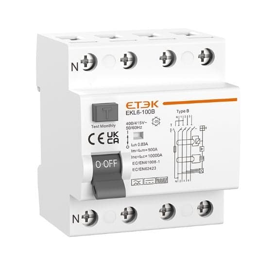 Prúdový chránič 3P+N 100A 10KA 30mA Typ B EKL6-100B-3N10030  (ETEK) 1