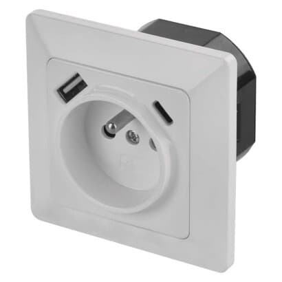 Zásuvka s USB A+USB C, biela 1