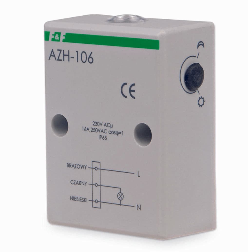 Spínač súmrakový AZH-106 so vstavaným čidlom, 230 V AC, 16 A, IP 65 (F&F) 1