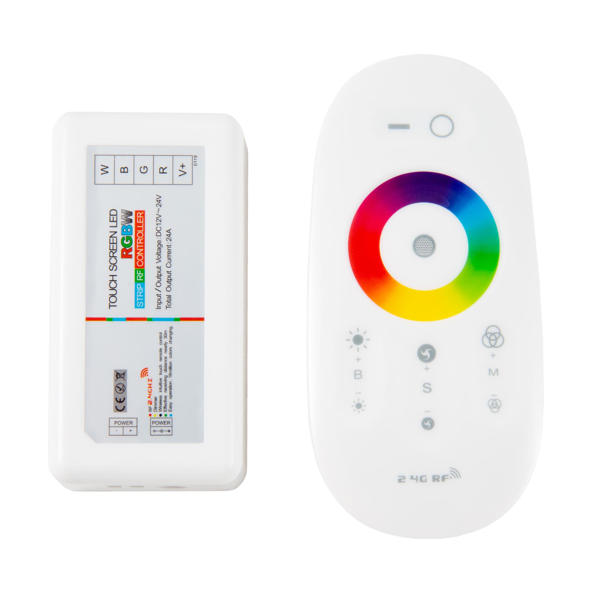 Wireless radio frequency (RF) controller for RGBW strips (multi-coloured and white LED lig 1