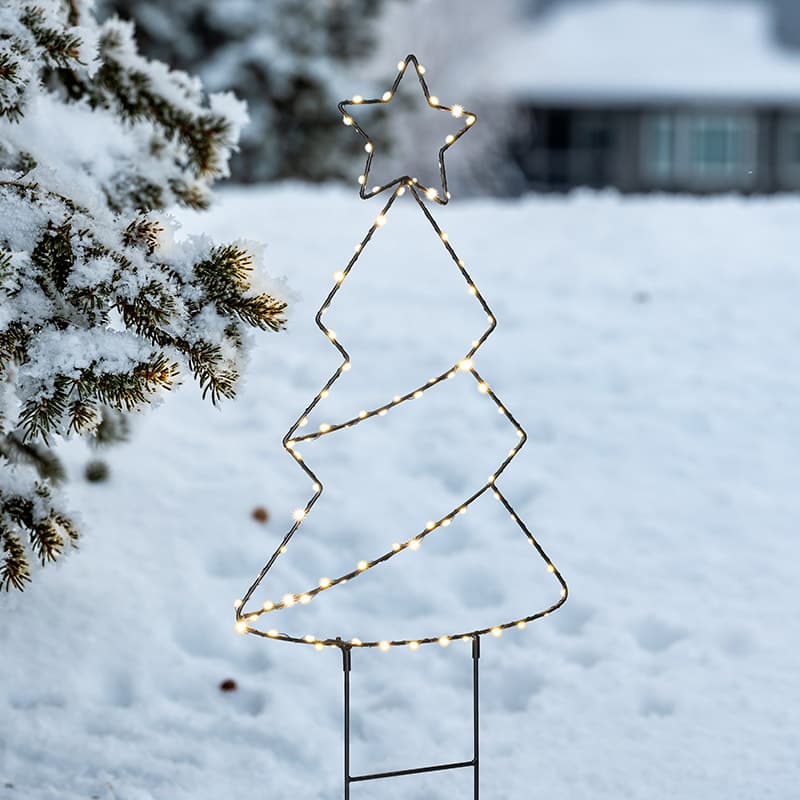 Solight LED vonkajšia dekorácia stromček, 85x LED, časovač, 68cm, 3x AA (Solight) 1