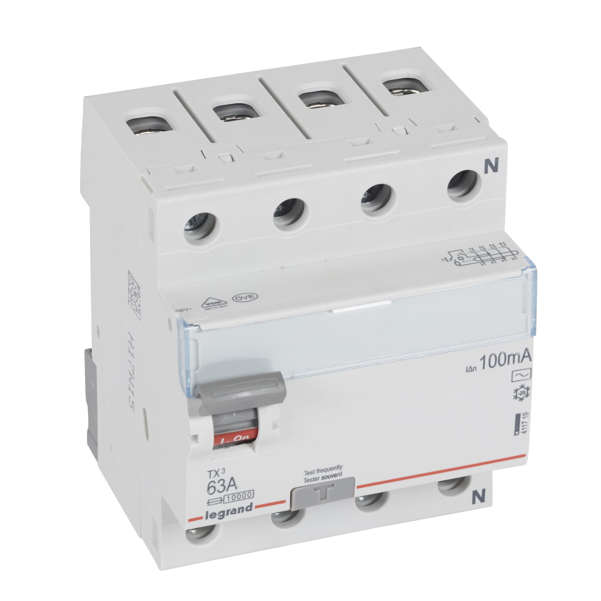 Prúdový chránič TX3 4P 63A 100mA AC 1