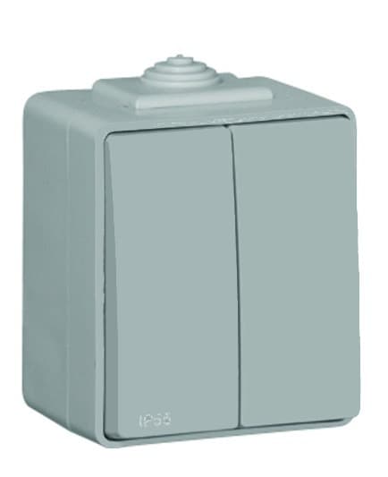 Prepínač dvojitý str. (5B) 16A/250V IP65 sivá LOGUS90 Waterproof 48 (EFAPEL) 1