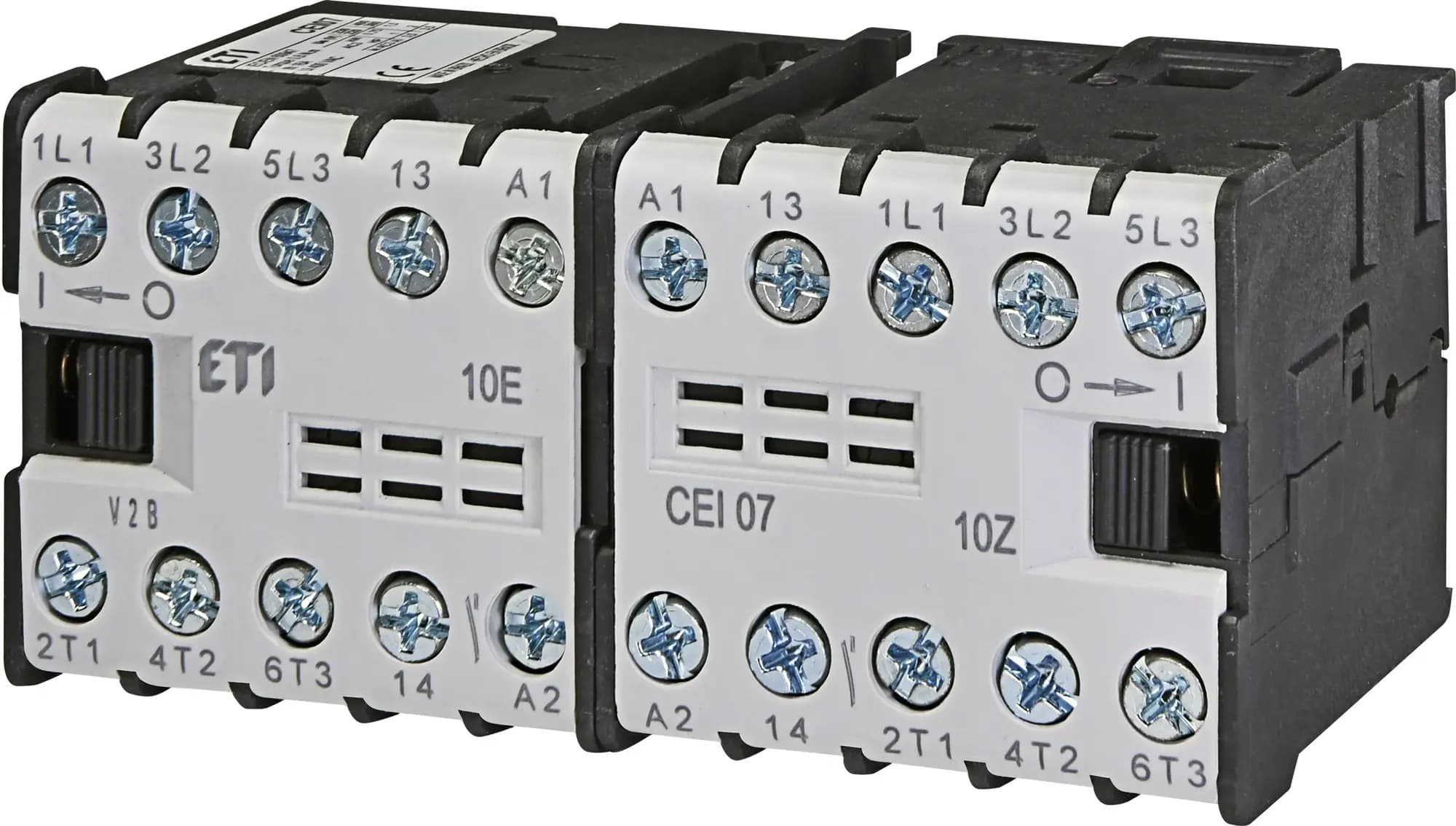 Miniatúrny stýkač CEI07.10 24V AC 50/60Hz 4NO - reverzný štartér s mechanickým blok. (ETI) 1