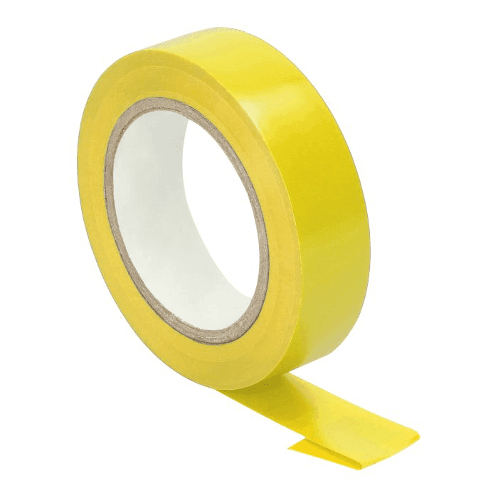 Insulation tape, flame-retardant, yellow 15mm wide, 0.13mm thick, 10m long 1