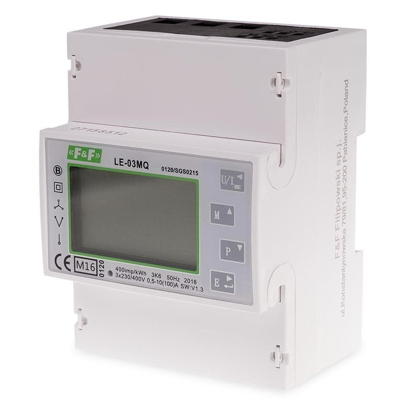3-fázový 4-kvadrantový elektromer, MID, Modbus, 3x 230/400V, 100A 1