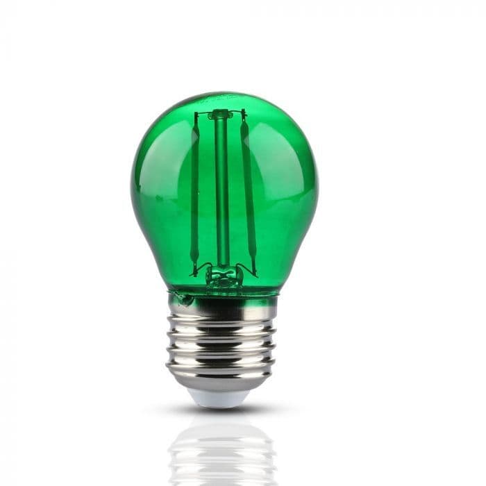 Žiarovka LED Filament E27 2W, Zelená 60lm, G45 VT-2132 (V-TAC) 1