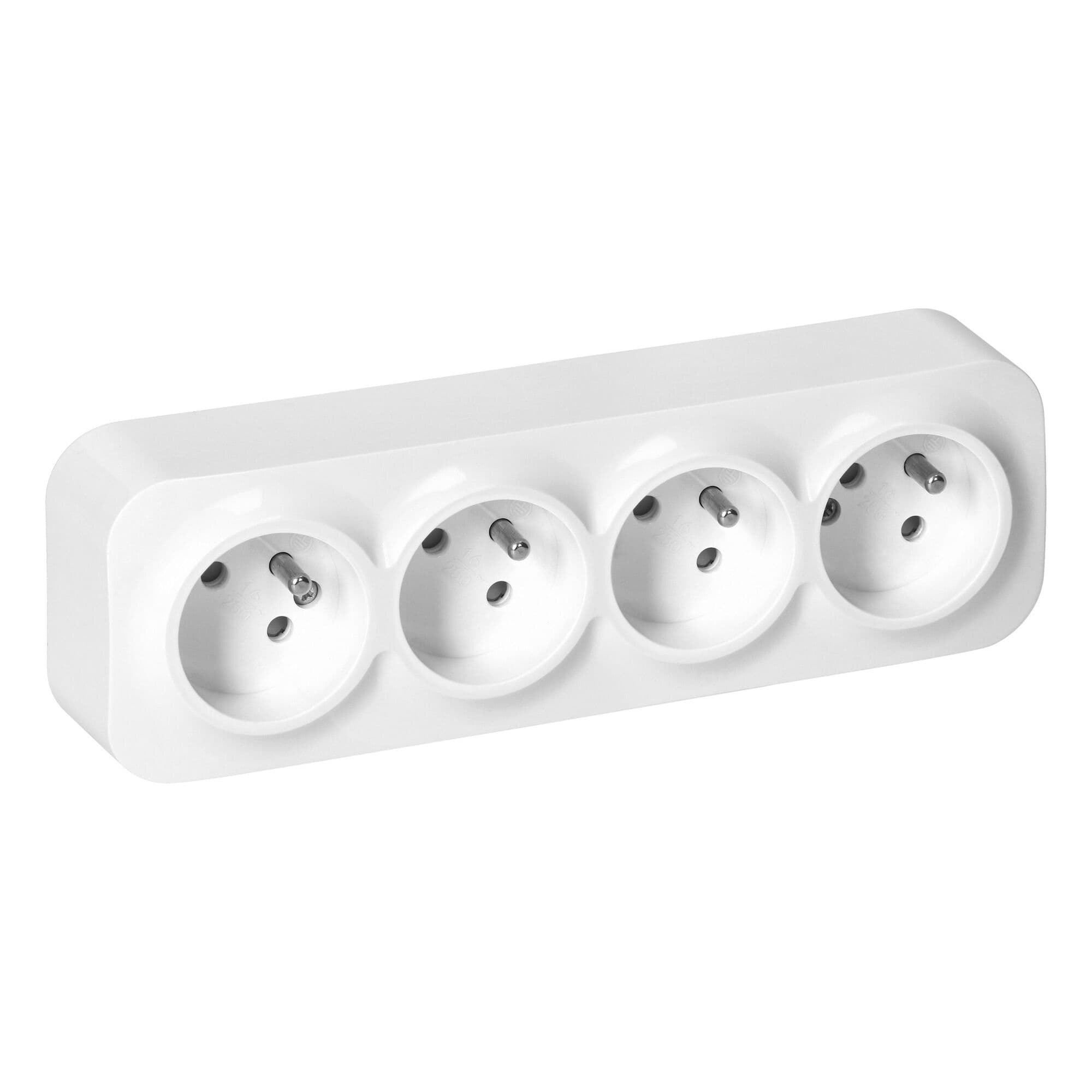 4-dielna zásuvka ToDo, 2P+E, IP20, 16A, 230V AC, biela 1