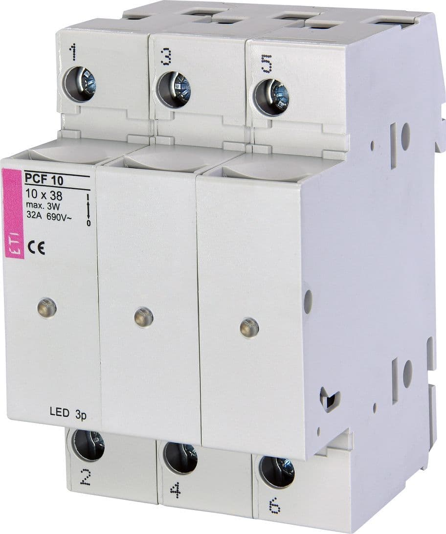 Poistkový odpínač PCF 10 3-pólový 32A 690V s LED indikátorom (ETI) 1