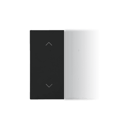 Splitted in half rocker with roller blind pictogram for electronic products; black matt 1