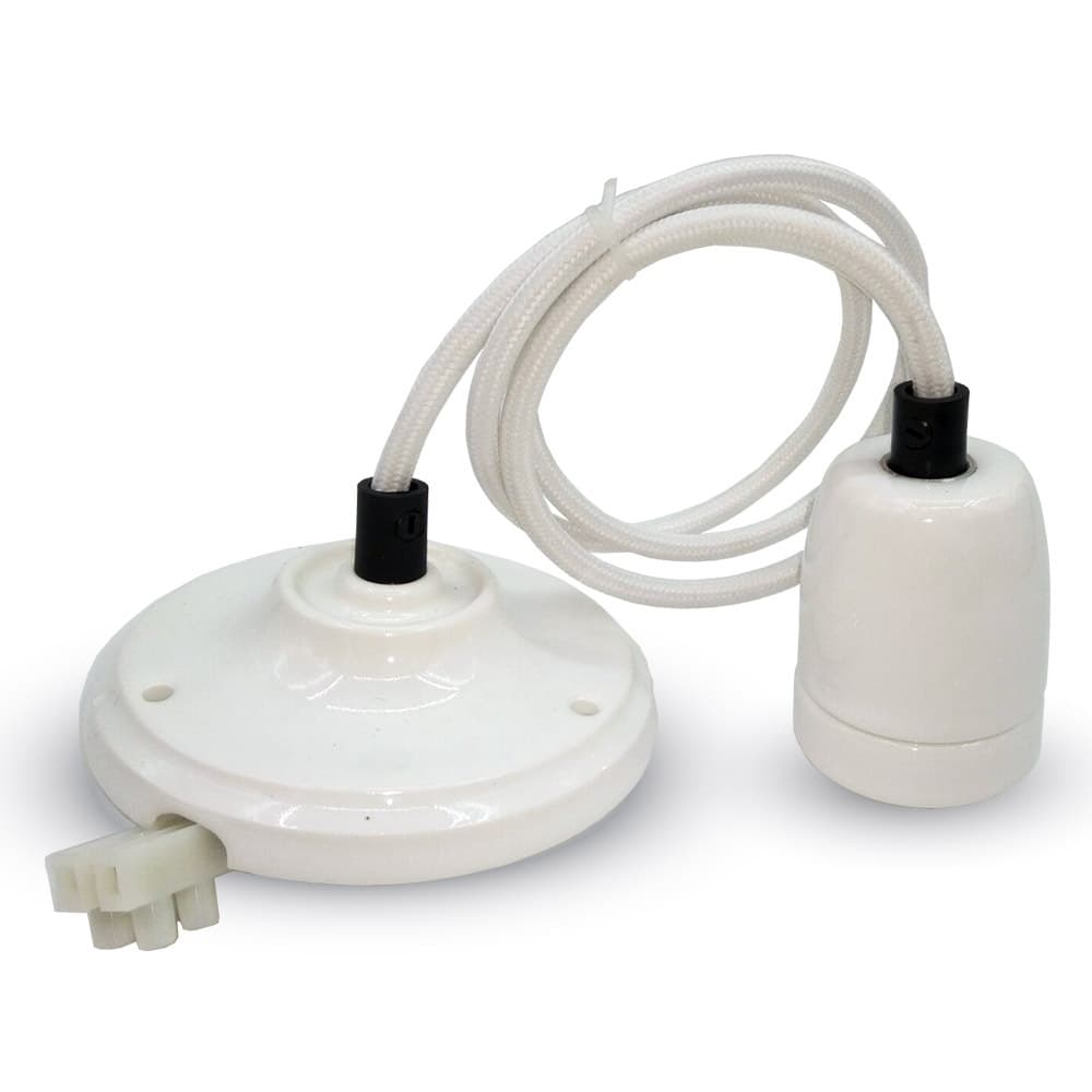 Závesné jednoduché svietidlo Porcelan E27 biele VT-7998 (V-TAC) 1