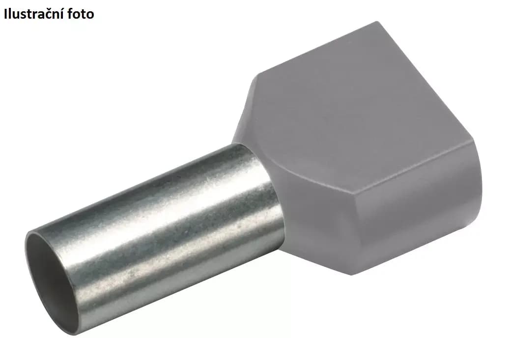 Izolovaná dvojitá dutinka Cu 2 x 2,5/10 mm, šedá (100 ks) (Cimco) 1