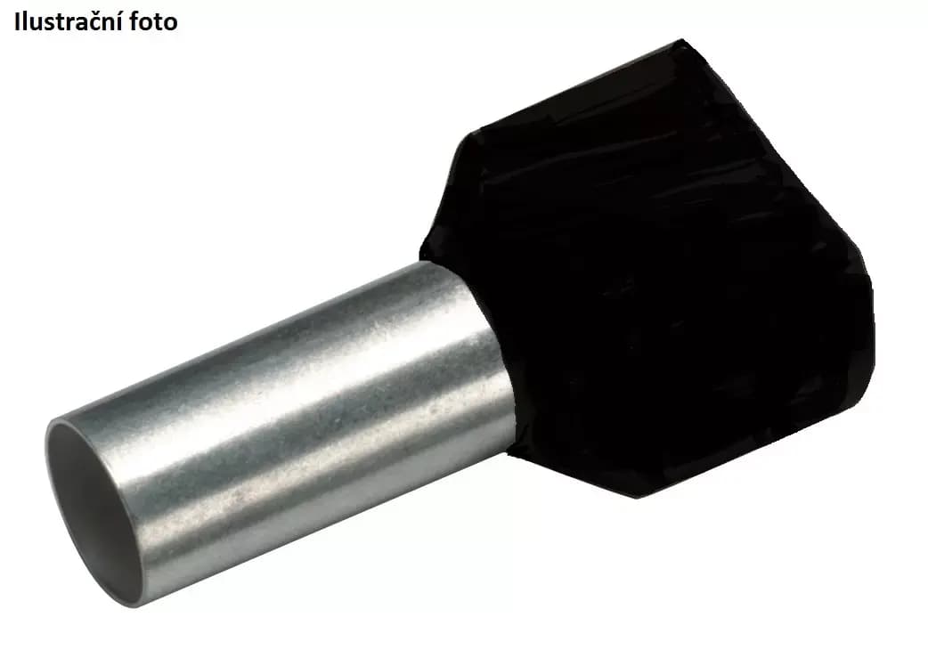 Izolovaná dvojitá dutinka Cu 2 x 1,5/8 mm, černá (100 ks) 1