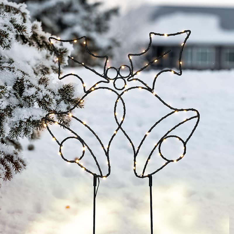 Solight LED vonkajšia dekorácia zvončeky, 100x LED, časovač, 55cm, 3x AA (Solight) 1