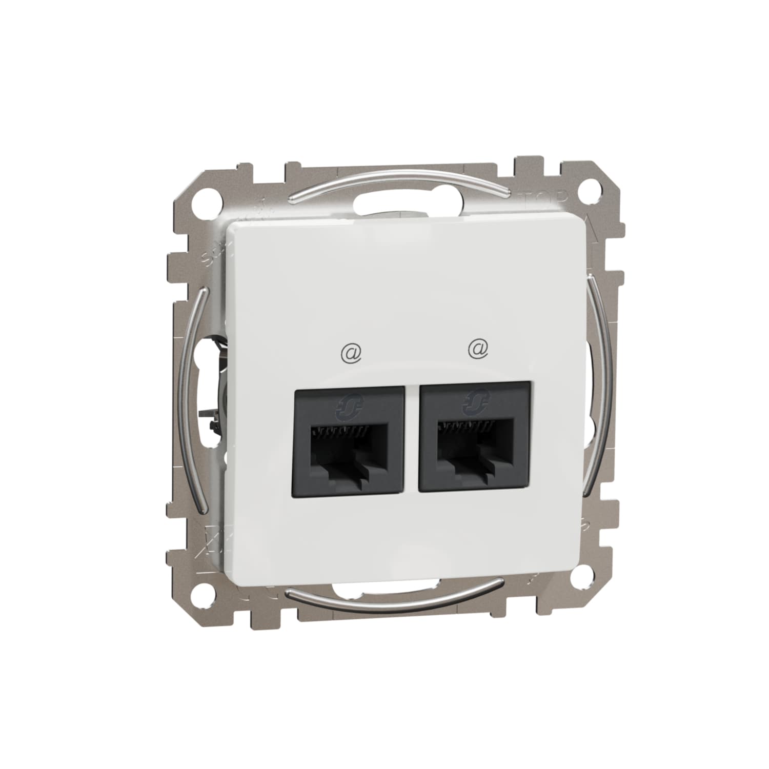 Dátová zásuvka 2xRJ45 kat. 6 UTP, Biela, Sedna Design (Schneider) 1