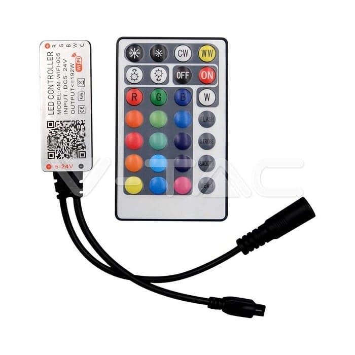 Wifi ovládané diaľkovým ovládačom 3v1+RGB 28 tlačidiel VT-2429 (V-TAC) 1