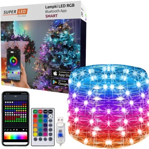 Vianočné osvetlenie RGB LED 200,  USB  Bluetooth Smart 20m Wifi Tuya SuperLED 1