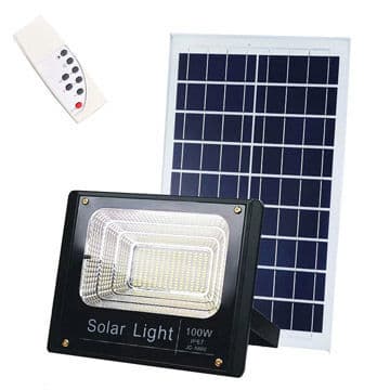 Reflektor LED solárny 12W, 6000K, 550lm, komplet sada s panelom, čierny VT-25W (V-TAC) 1