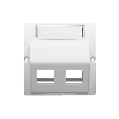 Kryt zásuvky tel/dát. 2xRJ12/RJ45 šikmá biela SIMON Basic (simon) 1