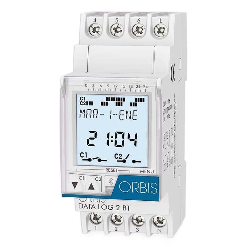 Digitálne spínacie hodiny, bluetooth, 230V, 2x 16A, 2x NO/NC 1