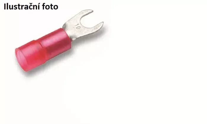 Izolovaná vidlice Cu 10/5 mm, červená (100 ks) 1
