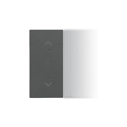 Splitted in half rocker with roller blind pictogram for electronic products; gray 1