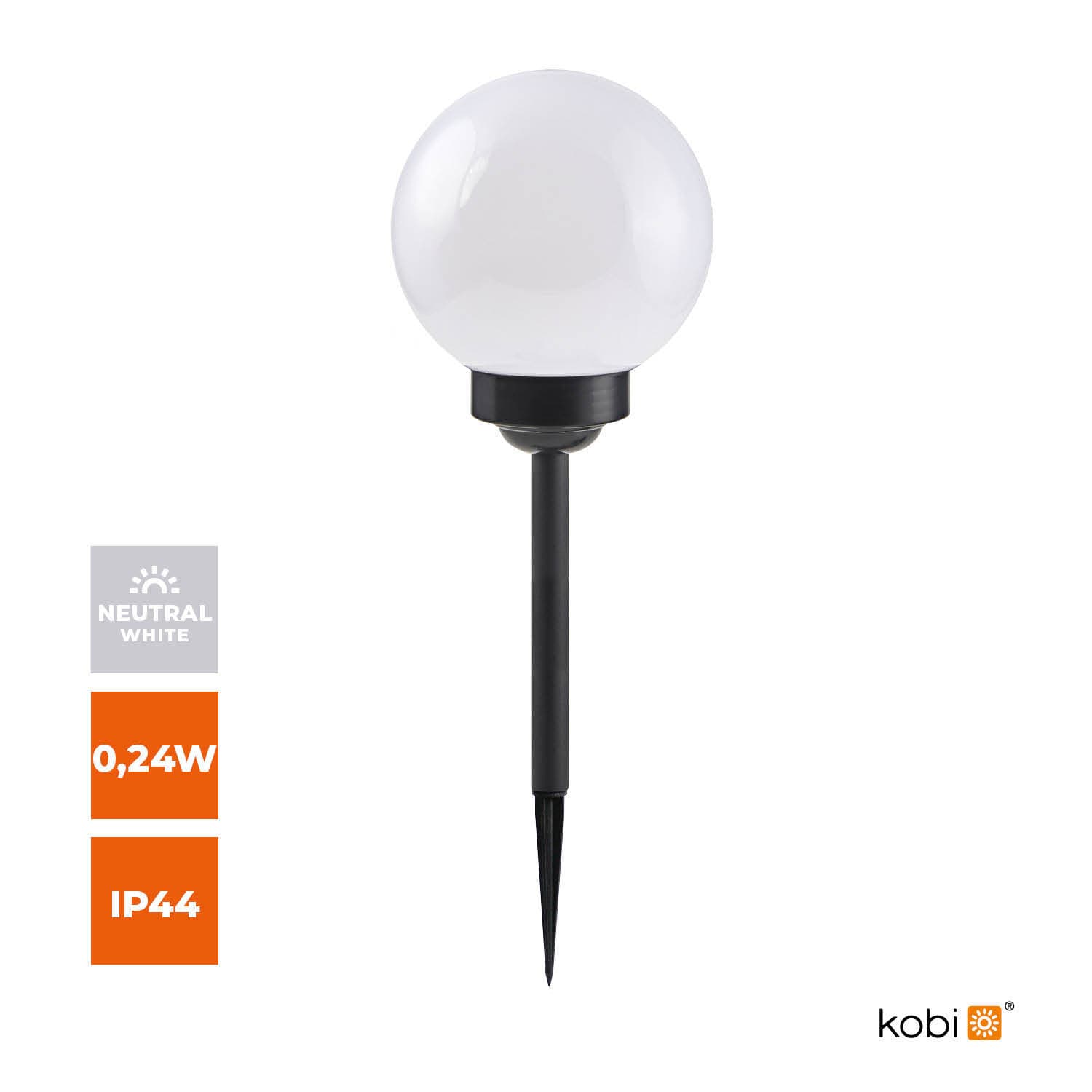 Solárne svietidlo záhradné, 20cm, 4000K (Kobi) 1