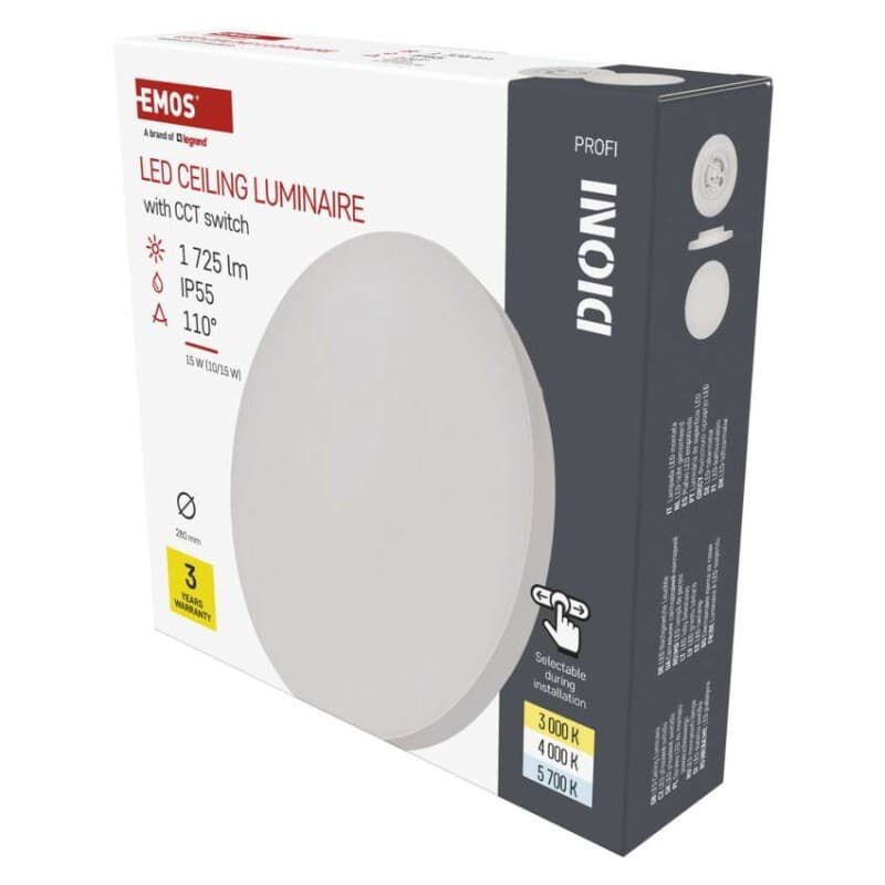 LED prisadené svietidlo DIONI kruhové, biele, 15W, CCT 1