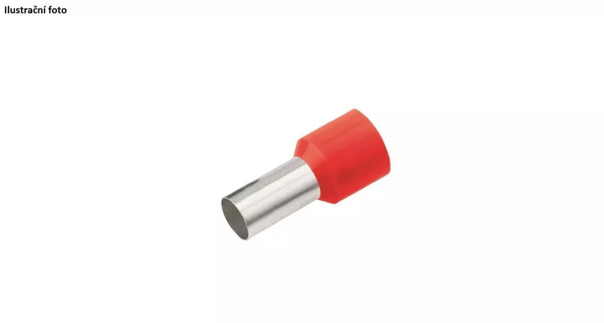 Izolovaná dutinka Cu 1,5/8 mm, červená (100 ks) 1