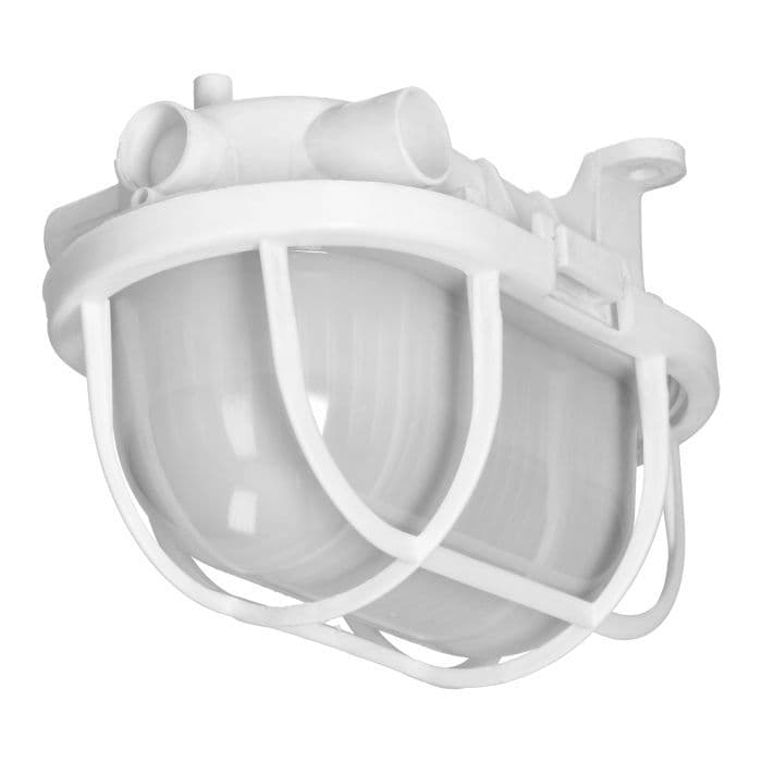 Svietidlo OVAL 7040T/P, 40W, E27, IP44, IK10, matné PC, plastový kryt, PP objímka, biela 1