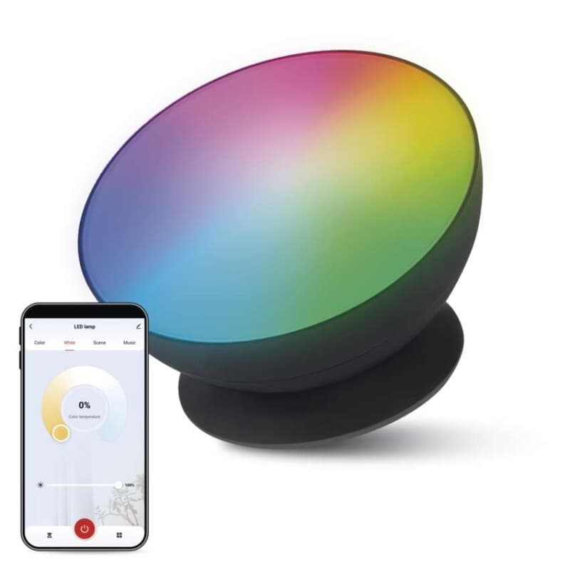 GoSmart LED ambientná lampa, čierna, teplá biela–studená biela/ RGB, WiFi 1