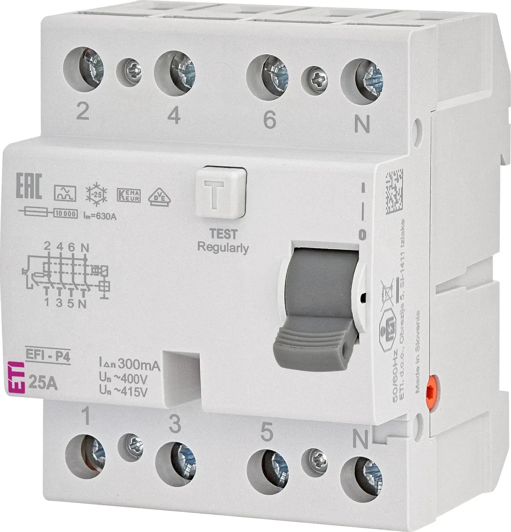 Chránič prúdový EFI-4 4p A 25/0,3A 10kA (ETI) 1