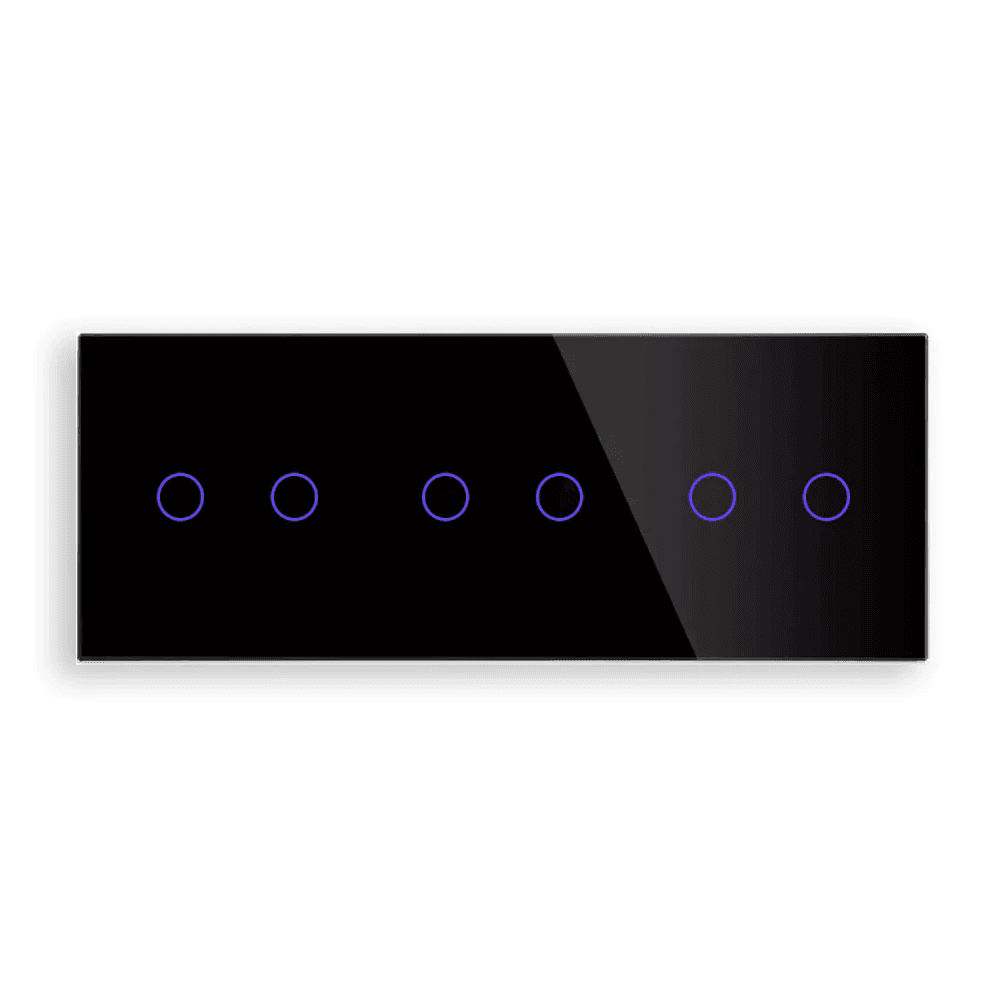 Revolo Touch trojitý sklenený panel C2/C2/C2-003 - Čierny 1